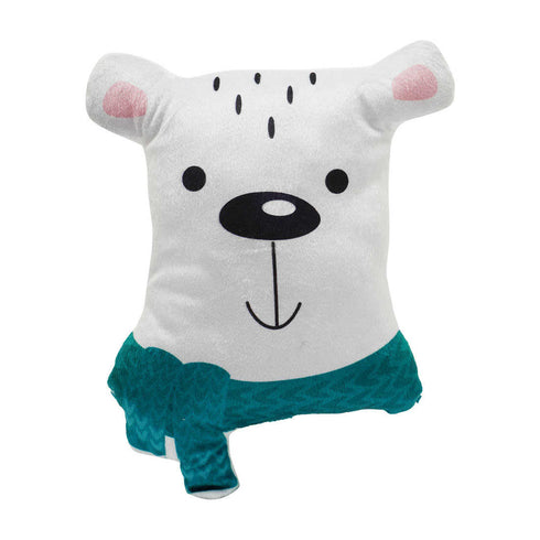 Stuffed Christmas Snow Bear Printed Pillow - Uncommongifts.in